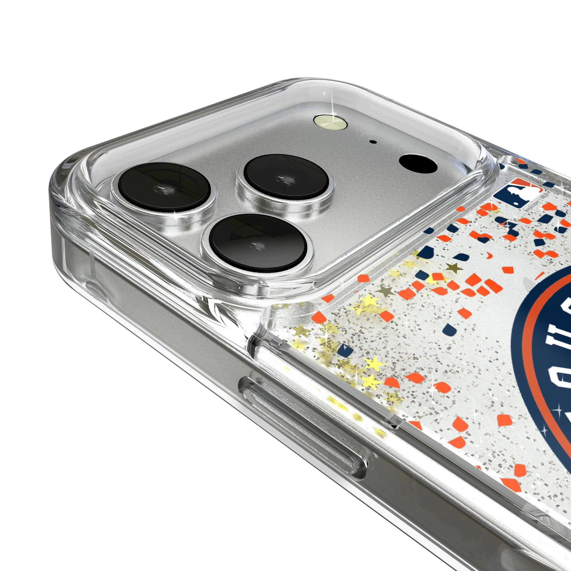 Alt View 2. Keyscaper - Houston Astros Glitter Confetti iPhone Case - 14 - Multicolor.