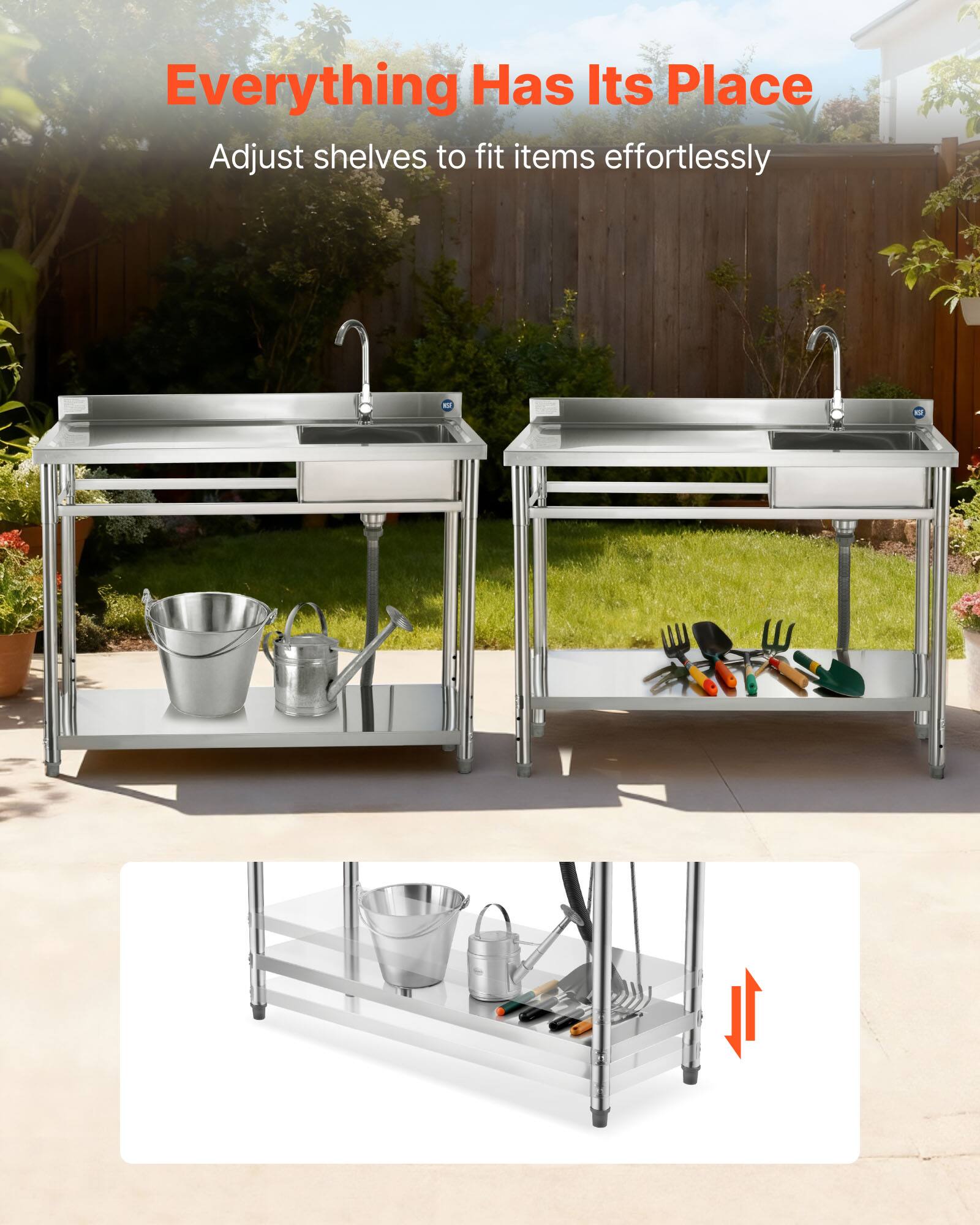 Everything Has Its Place  
Adjust shelves to fit items effortlessly