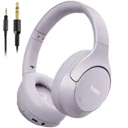 TOZO - HT3 Wire/Wireless AI Noise Cancel Over Ear Bluetooth 6.0 Headphone, 90H, Hi-Res, APP 32EQ, Foldable Adjustable Headband - Blue