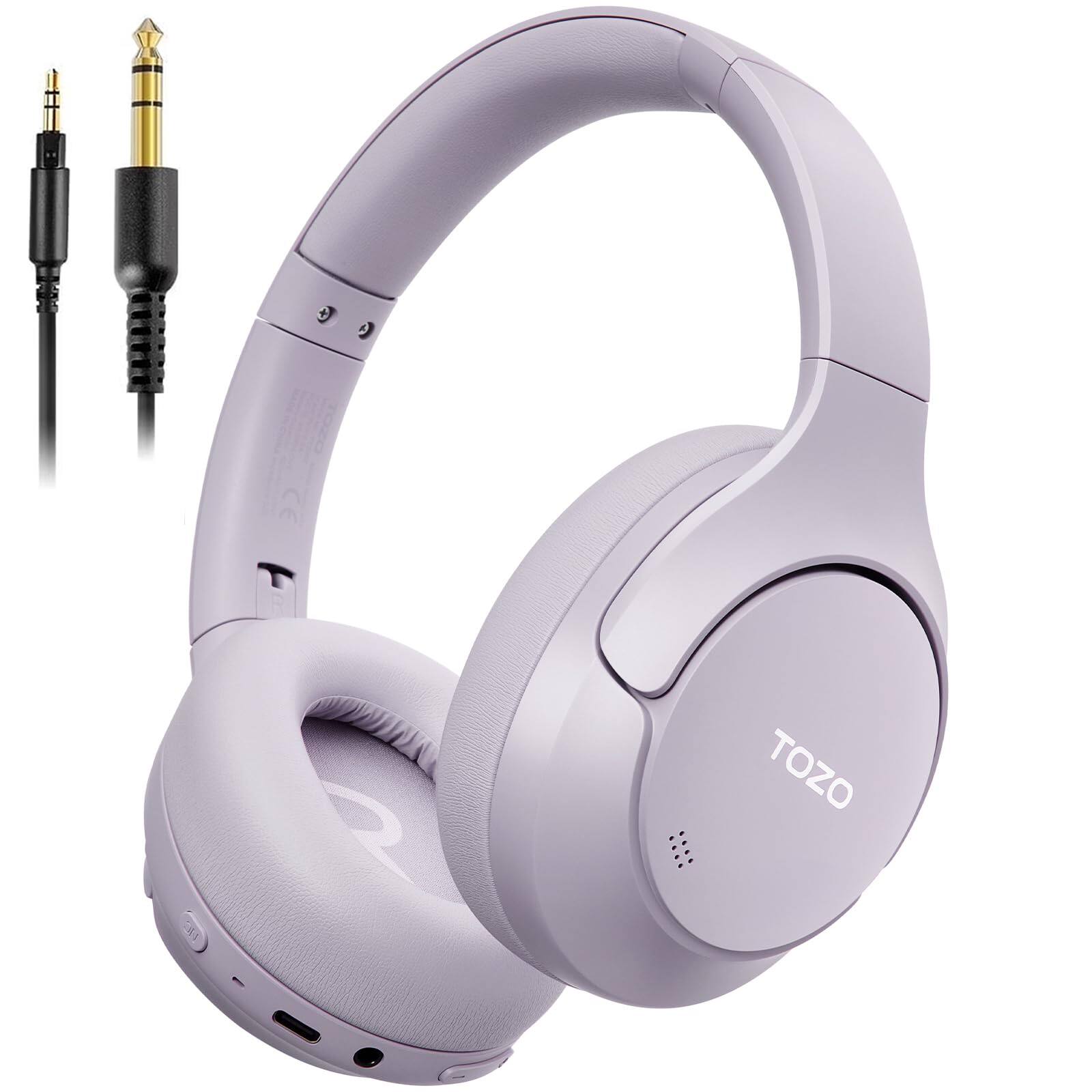 Front. TOZO - HT3 Wire/Wireless AI Noise Cancel Over Ear Bluetooth 6.0 Headphone, 90H, Hi-Res, APP 32EQ, Foldable Adjustable Headband - Blue.