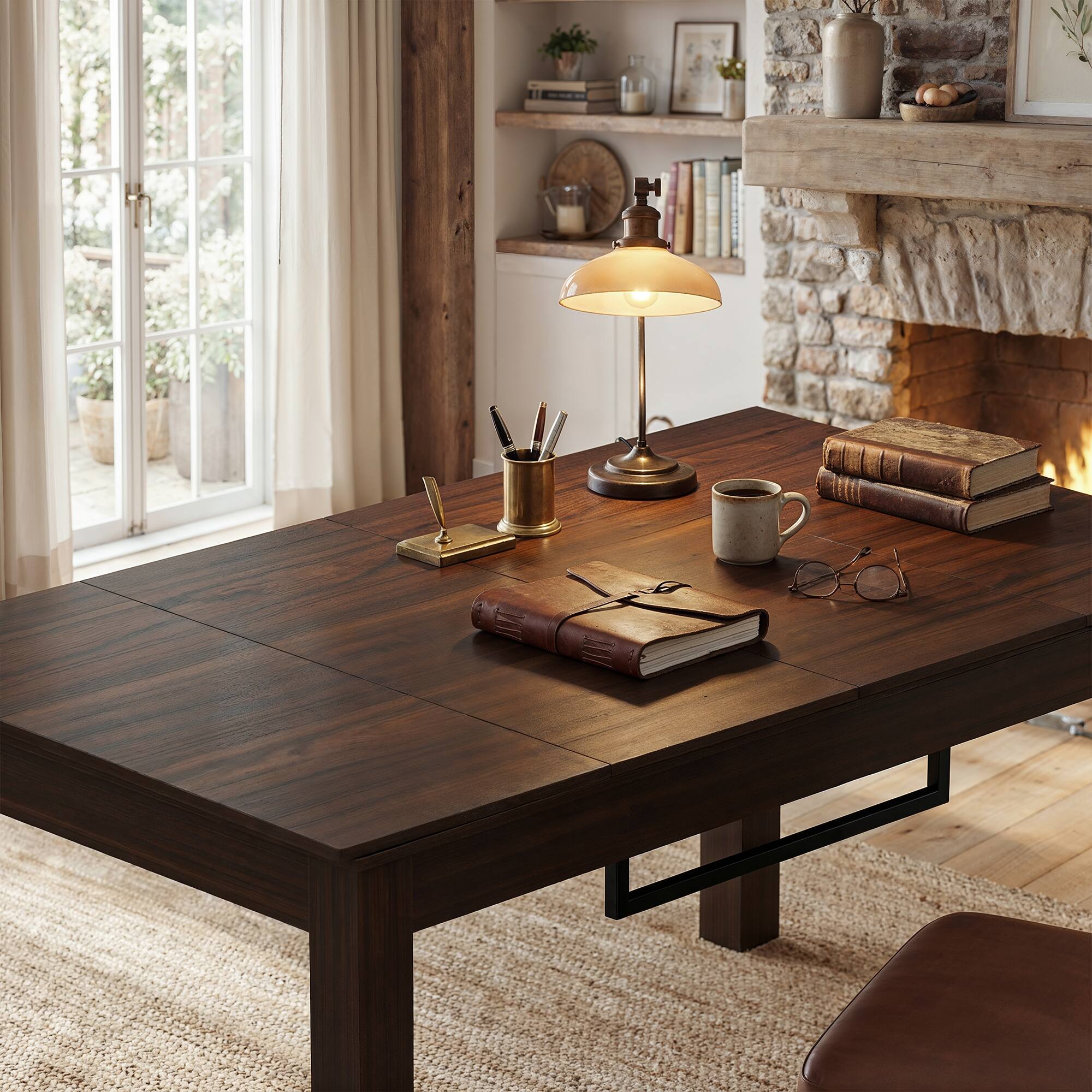 Alt View 1. Famapy - Multi-Purpose Board Game Table for Family Game Night, Dining, Work and Home Entertainment - Dark Walnut.