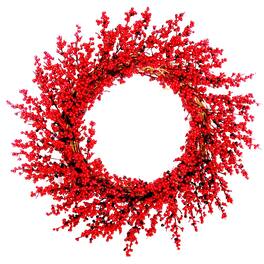 Celebrations - 22 in. D Cranberry Wreath - Red
