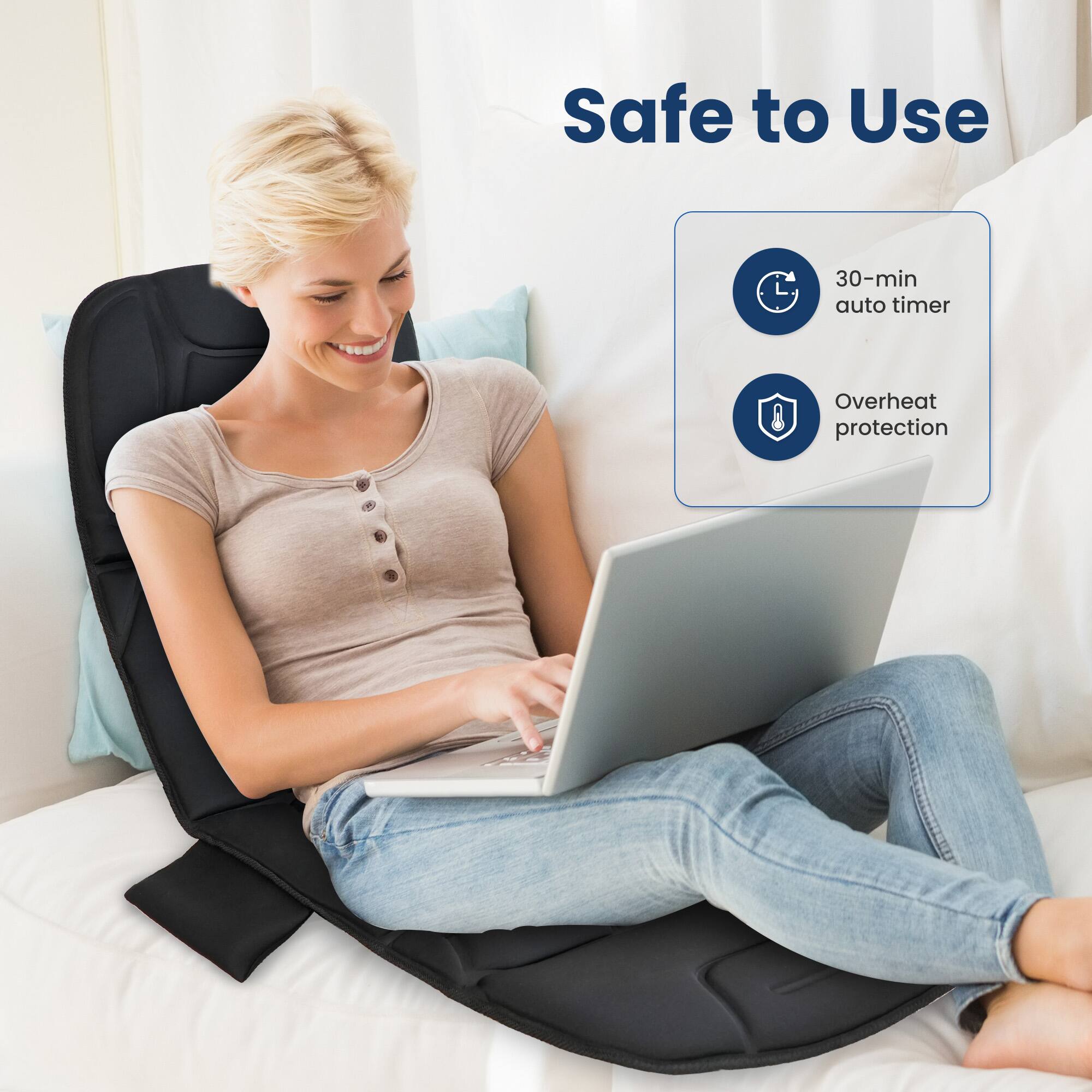 Safe to Use

- 30-min auto timer
- Overheat protection