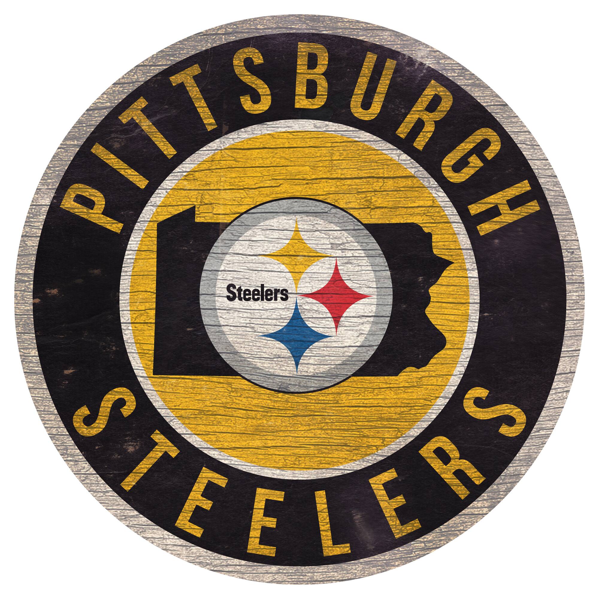 Pittsburgh Steelers 12'' x 12'' State Circle Sign