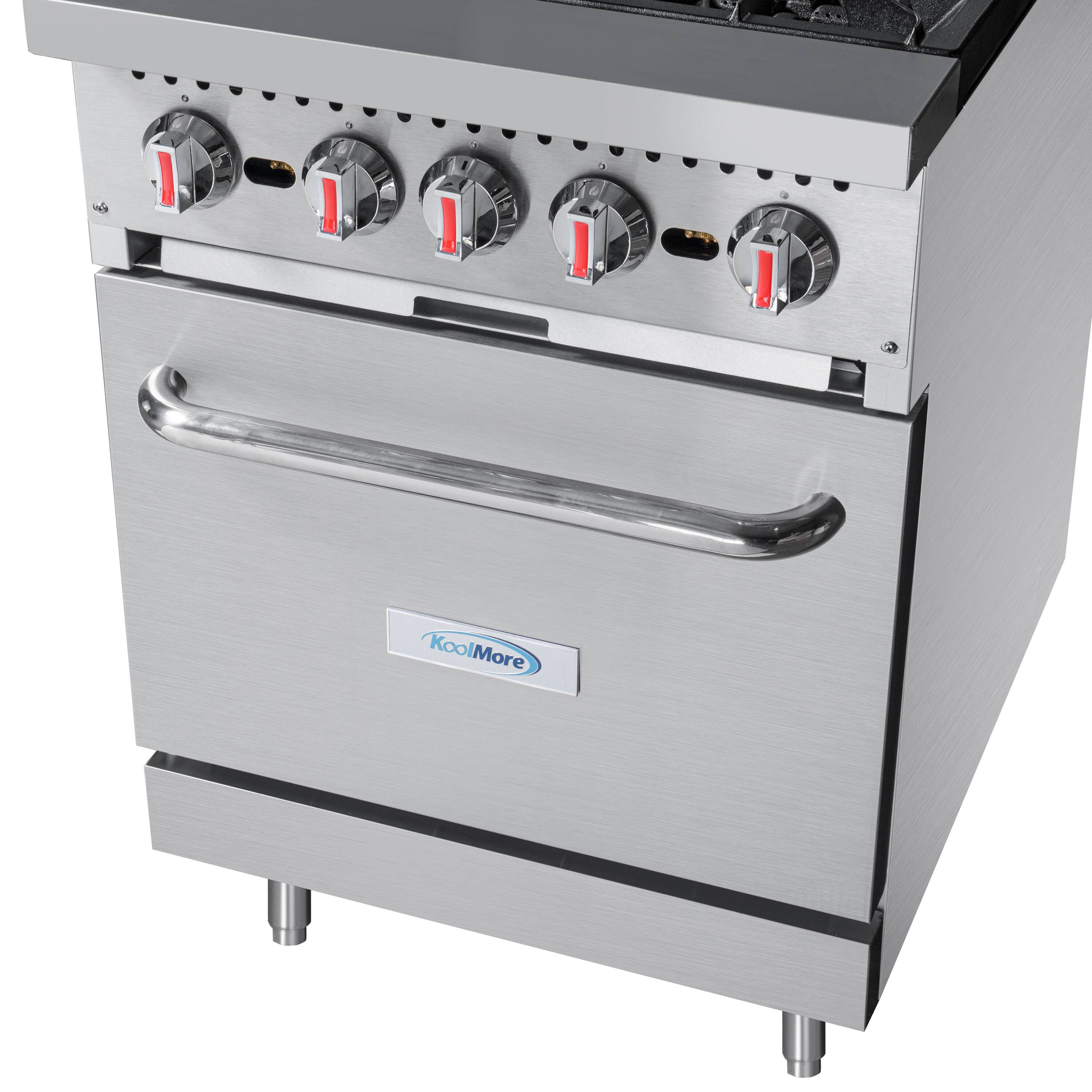 Alt View 8. Koolmore - 24 in. 4 Burner Commercial Liquid Propane Range with Oven in Stainless-Steel (KM-CR24-LP) - Stainless Steel.