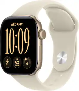 Apple Watch Series 12 (GPS + Cellular) 42mm Aluminum Case with Sand Sport Band - S/M - Light Gold - (2026)
