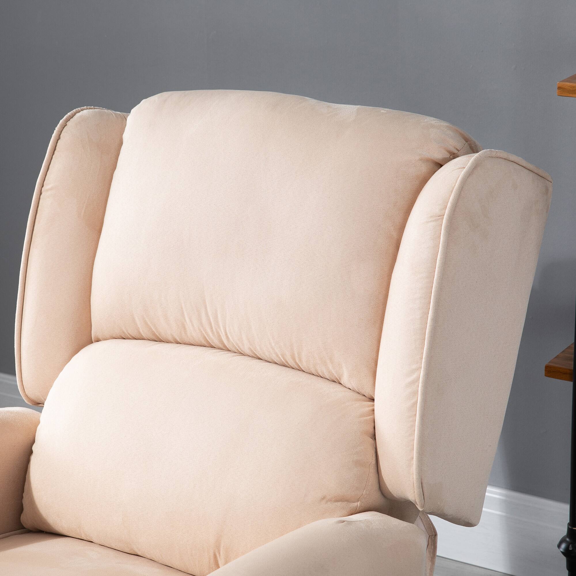 Alt View 8. Homcom - Recliner Chair for Living Room, Wingback Single Sofa with Vibration Massage, Heat, Push Back - Beige.