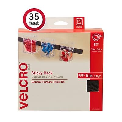 35 feet  
VELCRO®  
Sticky Back  
Sujetadores Sticky Back  
General Purpose Stick On  
1 Roll  
35 ft x 3/4 in (10.67 m x 19 mm)  
Holds 5 lbs (2.2 kg)