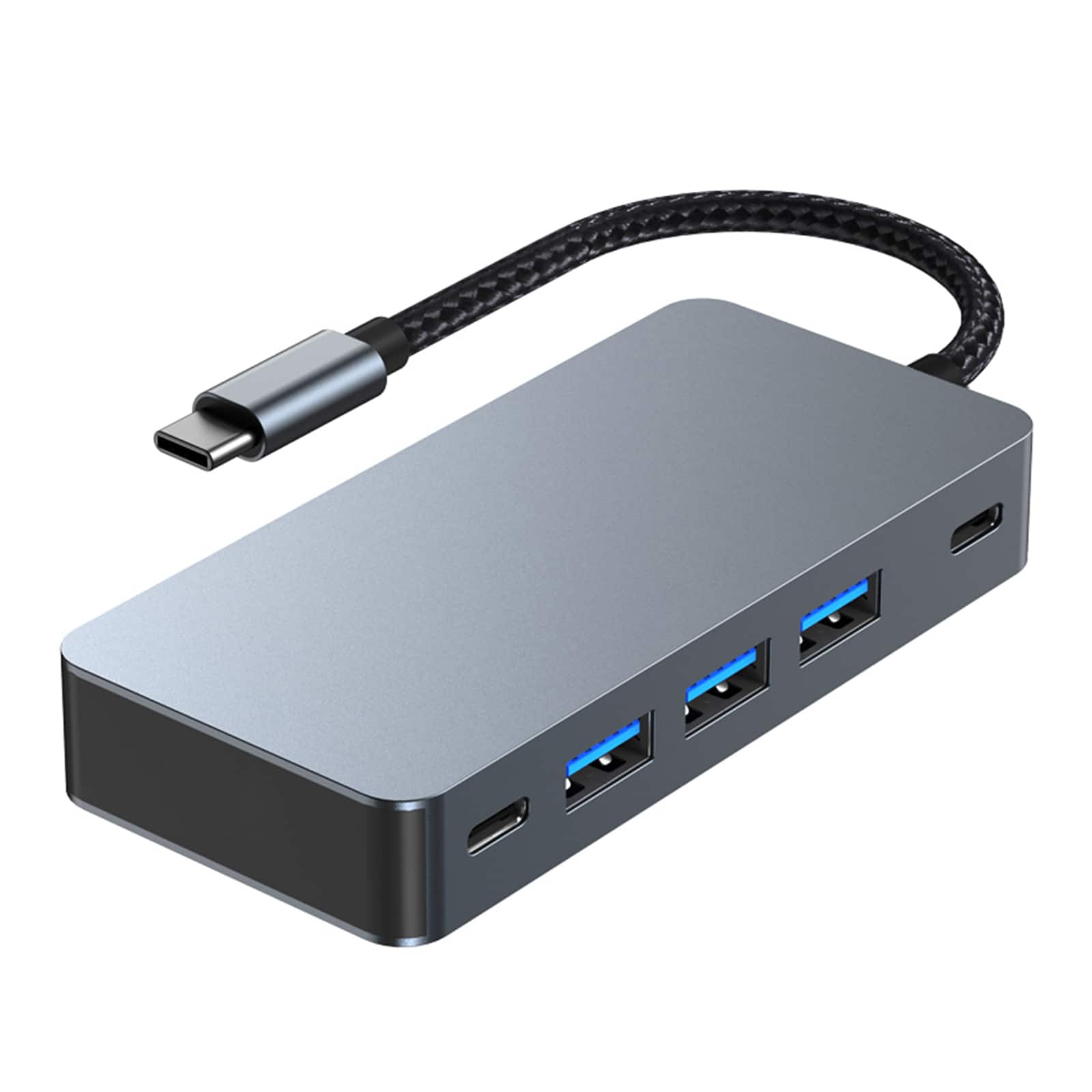 Topteng - 7-in-1 USB C Hub with Dual 4K HDMI - 100W PD Charging, 3xUSB 3.0 Ports, USB-C Data, Aluminum for Laptop