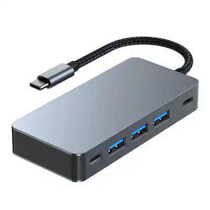 Front. Topteng - 7-in-1 USB C Hub with Dual 4K HDMI - 100W PD Charging, 3xUSB 3.0 Ports, USB-C Data, Aluminum for Laptop.