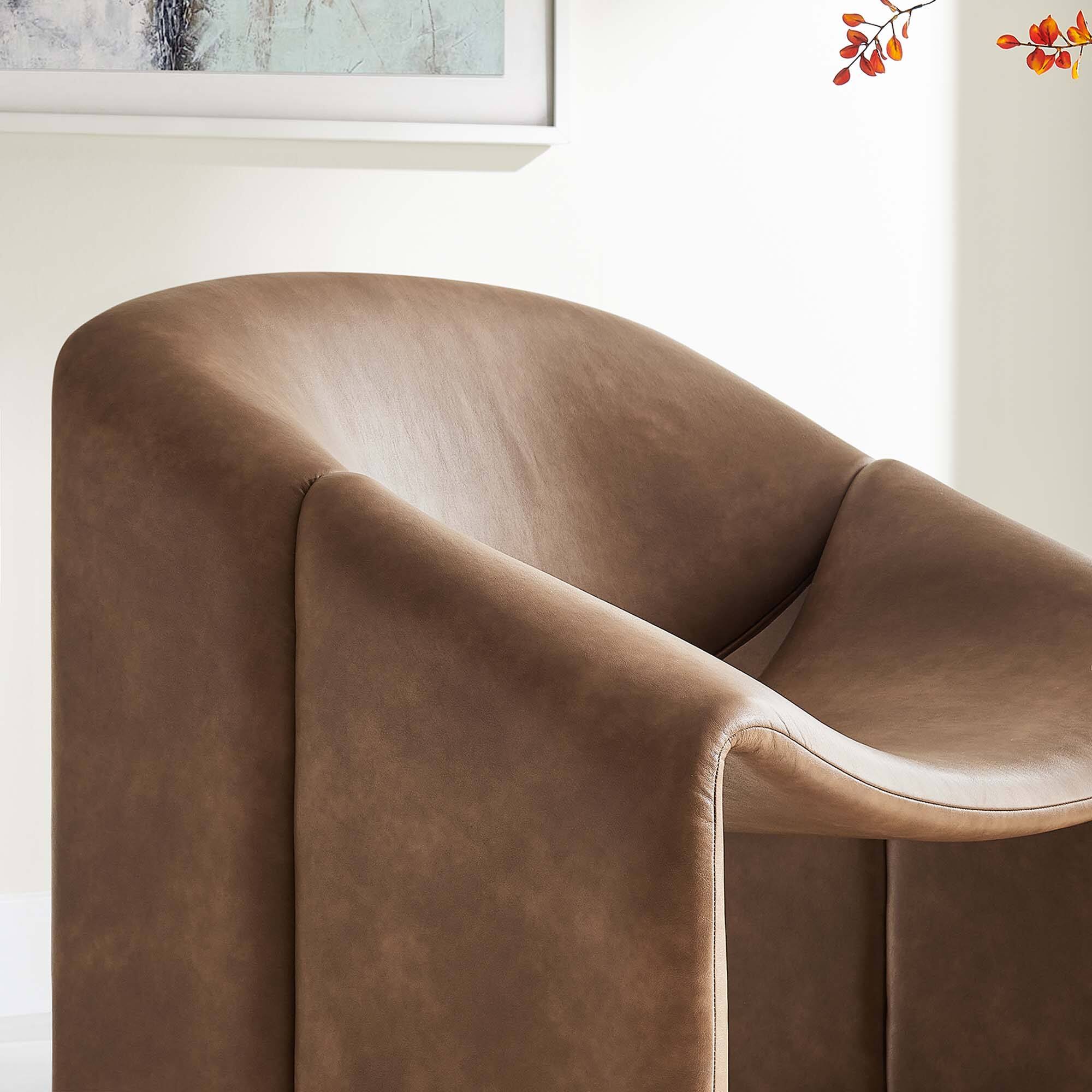 Alt View 1. Modway - Vivi Vegan Leather Accent Chair by Modway - Brown.
