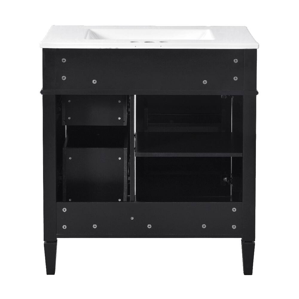 Alt View 8. Loheer - Loheer 30 inch bathroom vanity with sink Black Modern Cabinet - Black.