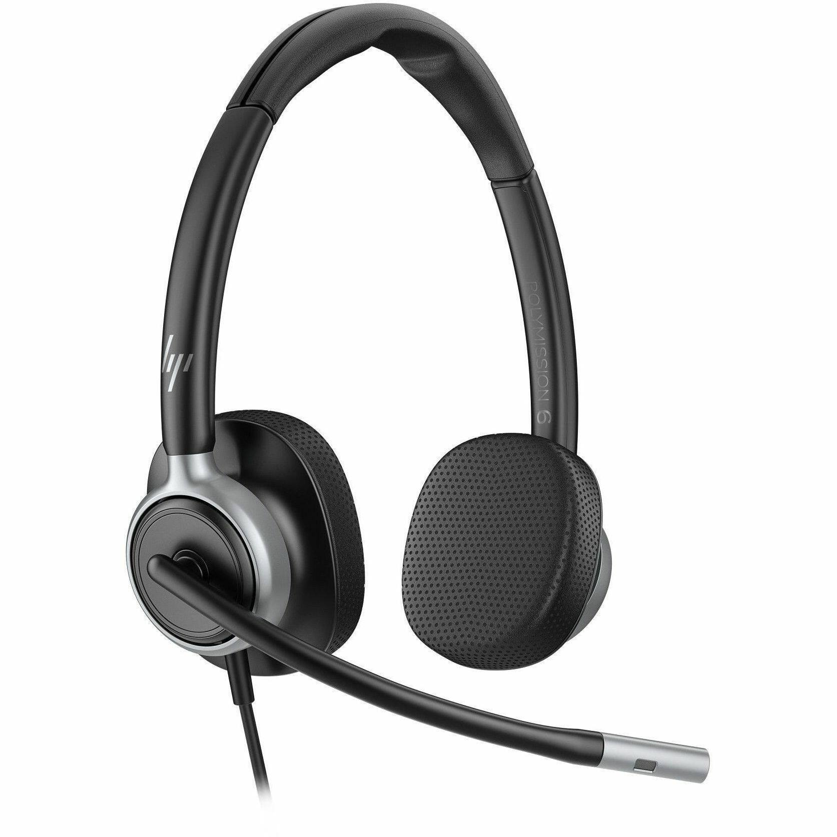 Alt View 2. Poly - Poly Mission 625 Stereo USB Wired Headset - Microsoft Teams Certification - Stereo - USB, USB Type A, USB Type C - Wired - Black.