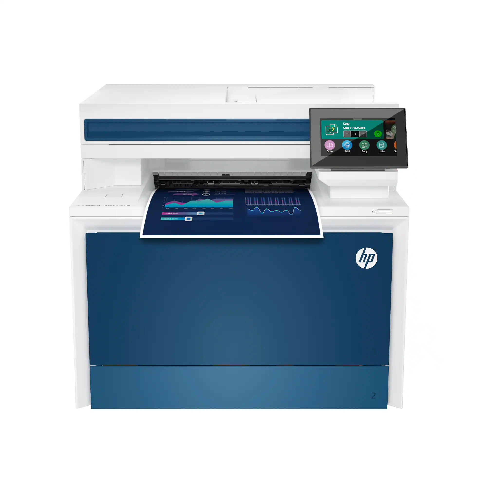 HP - LaserJet Pro 4301fdn AI-Enabled Color All-in-One Laser Printer - White/Blue