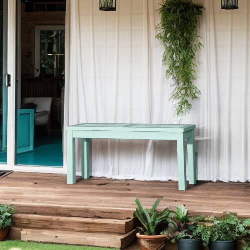 Front. Winado - 40in Wooden Bench Patio Chair Backless, Garden Furniture for Backyard Park Porch Deck Seat Indoor Outdoor Entryway - Mint Green.