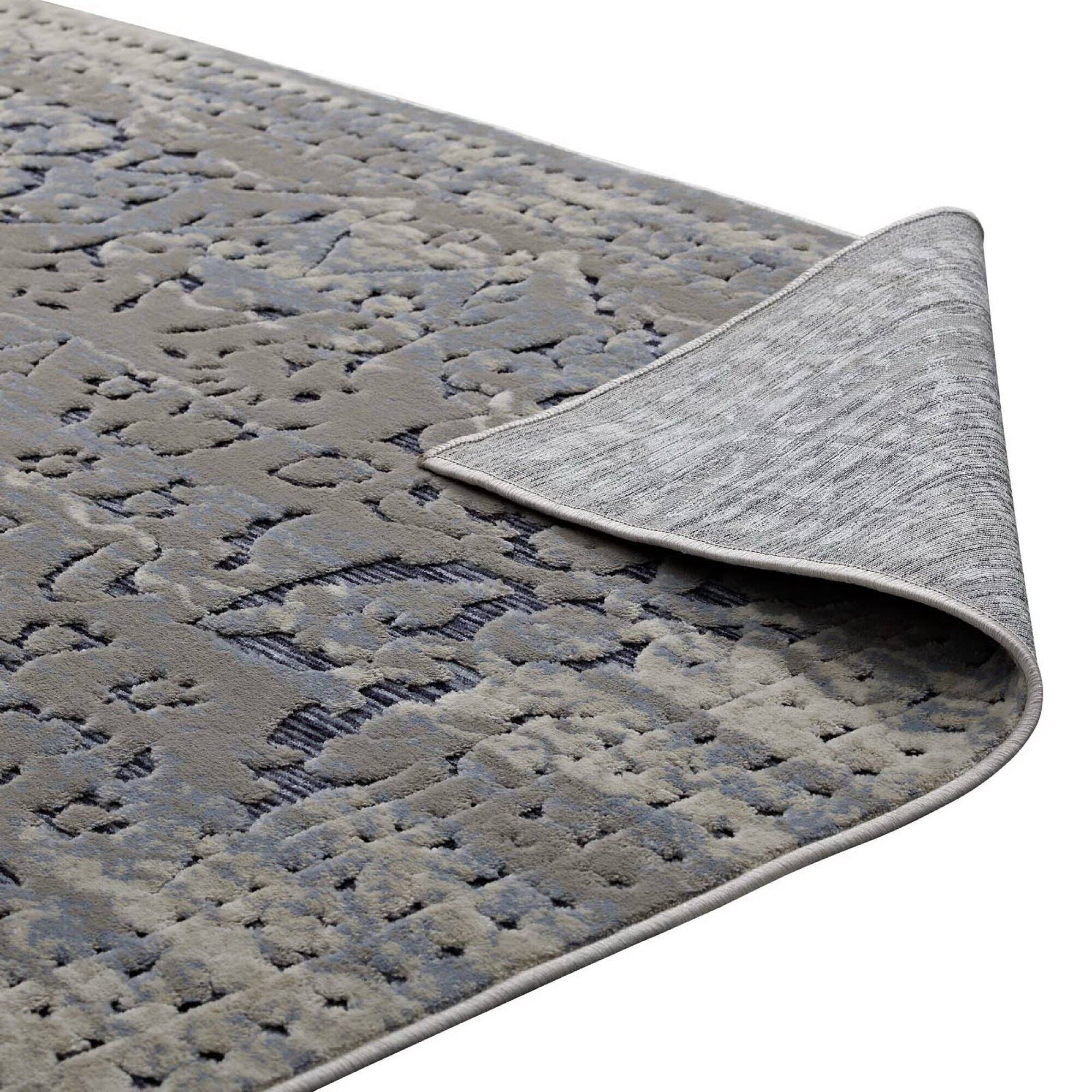 Alt View 3. Modway - Margarida Distressed Vintage Turkish Area Rug - Blue and Cream.