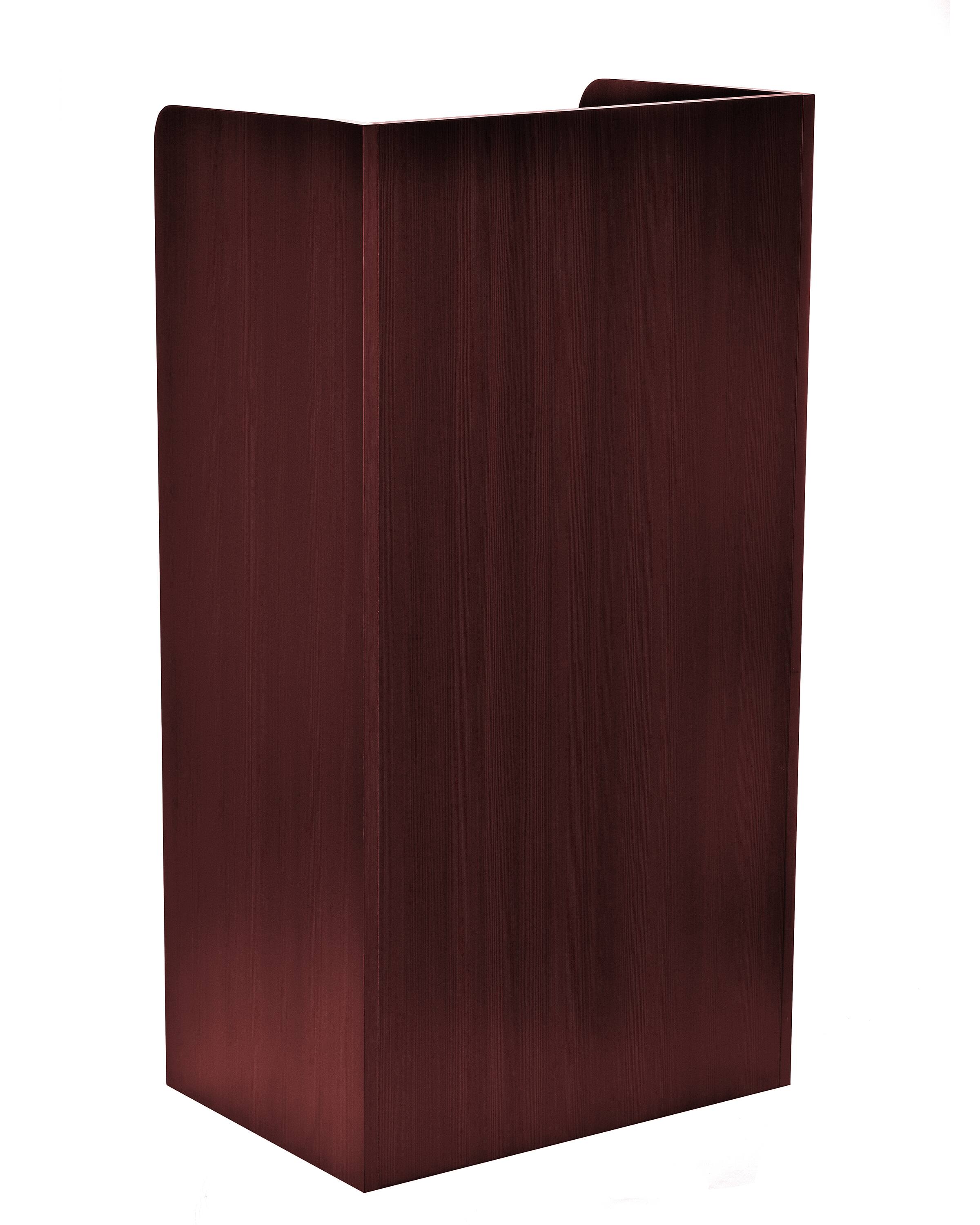 Back. AdirOffice - Podium Lectern, Wood Mobile Presentation Lectern Stand with Shelves - Mahogany.