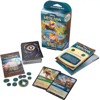 disney lorcana azurite sea card list price Sleeved Booster Pack including 6 common cards Disney Lorcana Azurite Sea Set