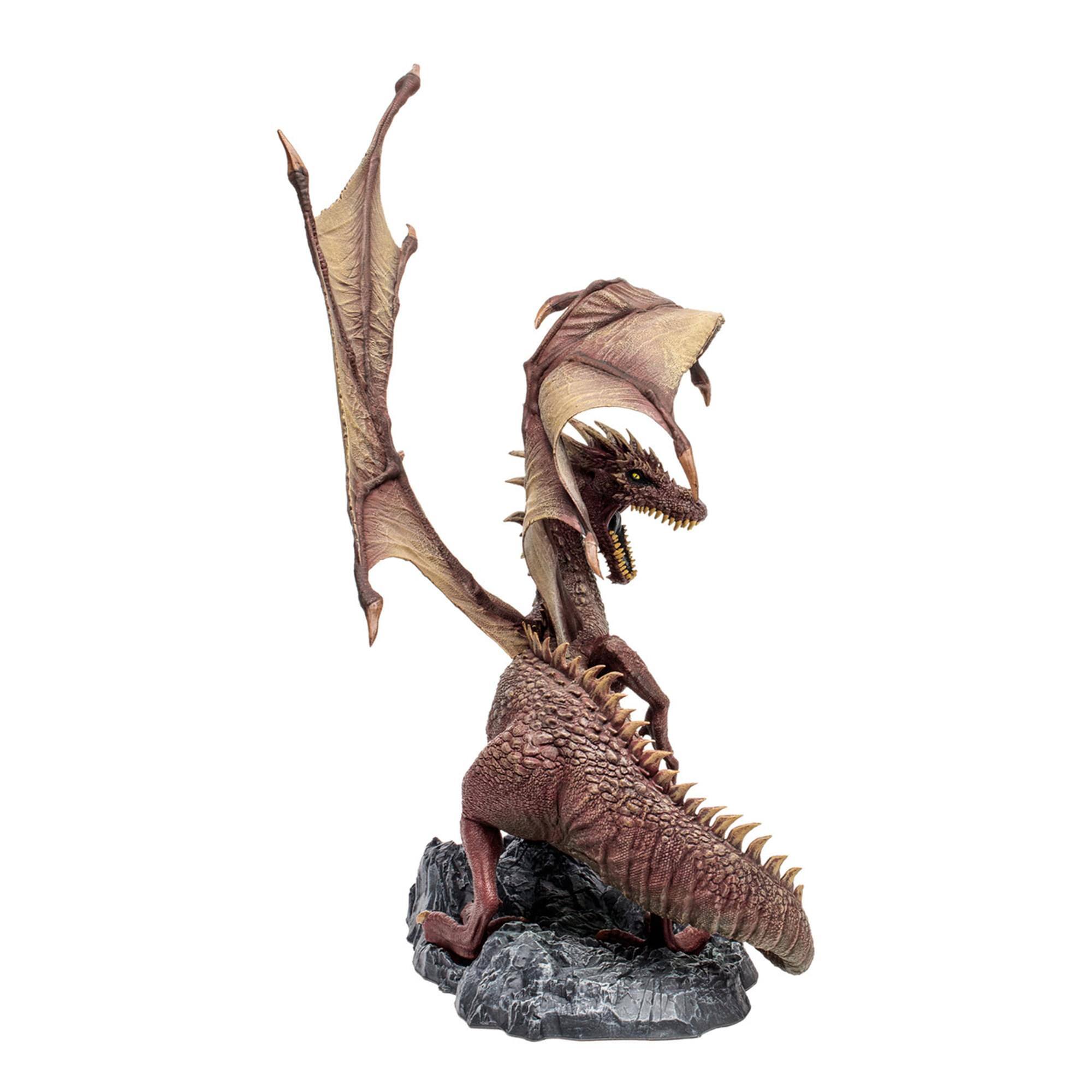Alt View 4. McFarlane Toys - McFarlane Toys Dragons 14 Inch Mythical Eternal Clan Dragon Resin Figurine - Brown.