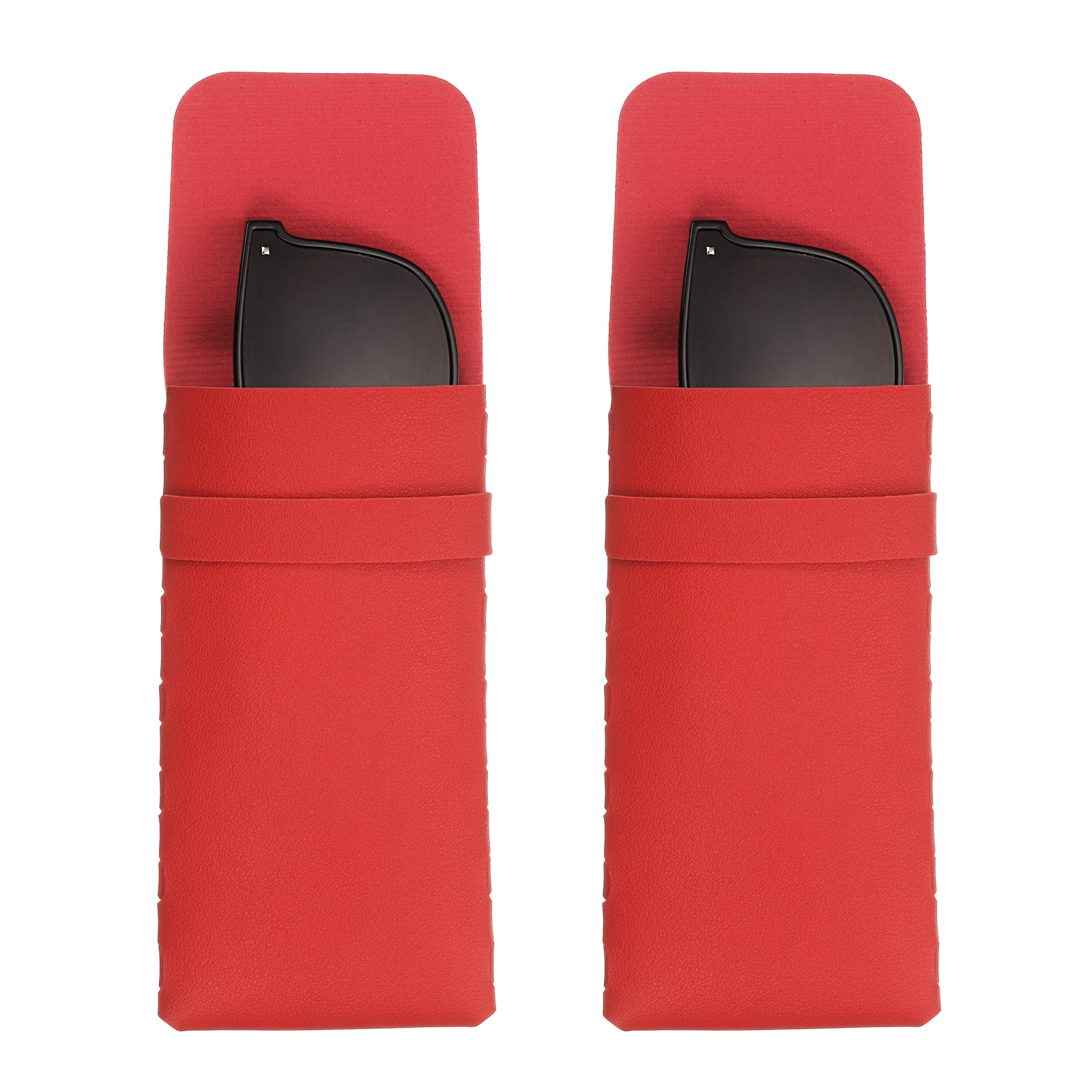 Unique Bargains - 2pcs Soft Glasses Case Leather Flap Closure Pouch for Eyewear Travel Sport Work - Red price history on PriceWatchPro