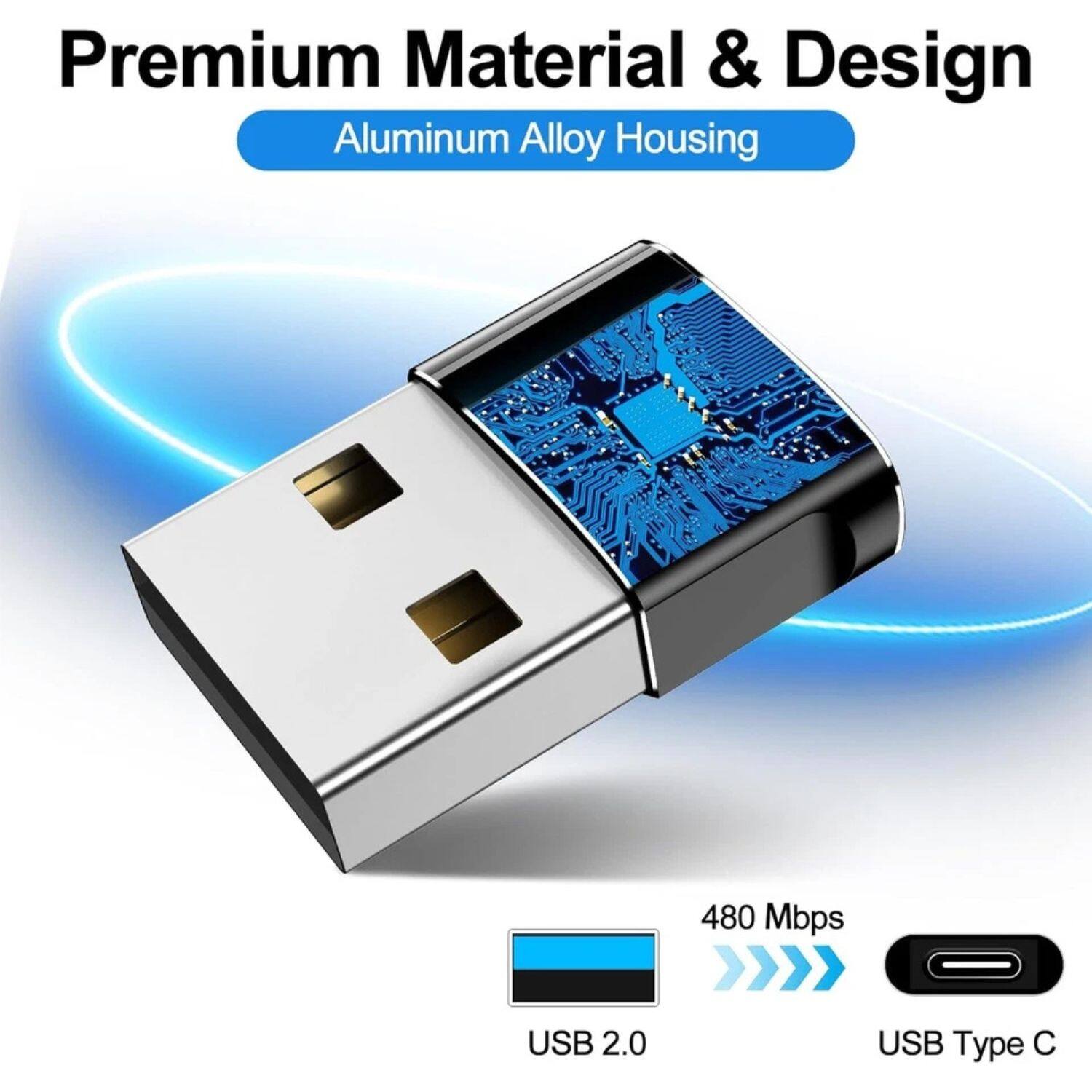 Premium Material & Design  
Aluminum Alloy Housing  

480 Mbps  
USB 2.0  
USB Type C