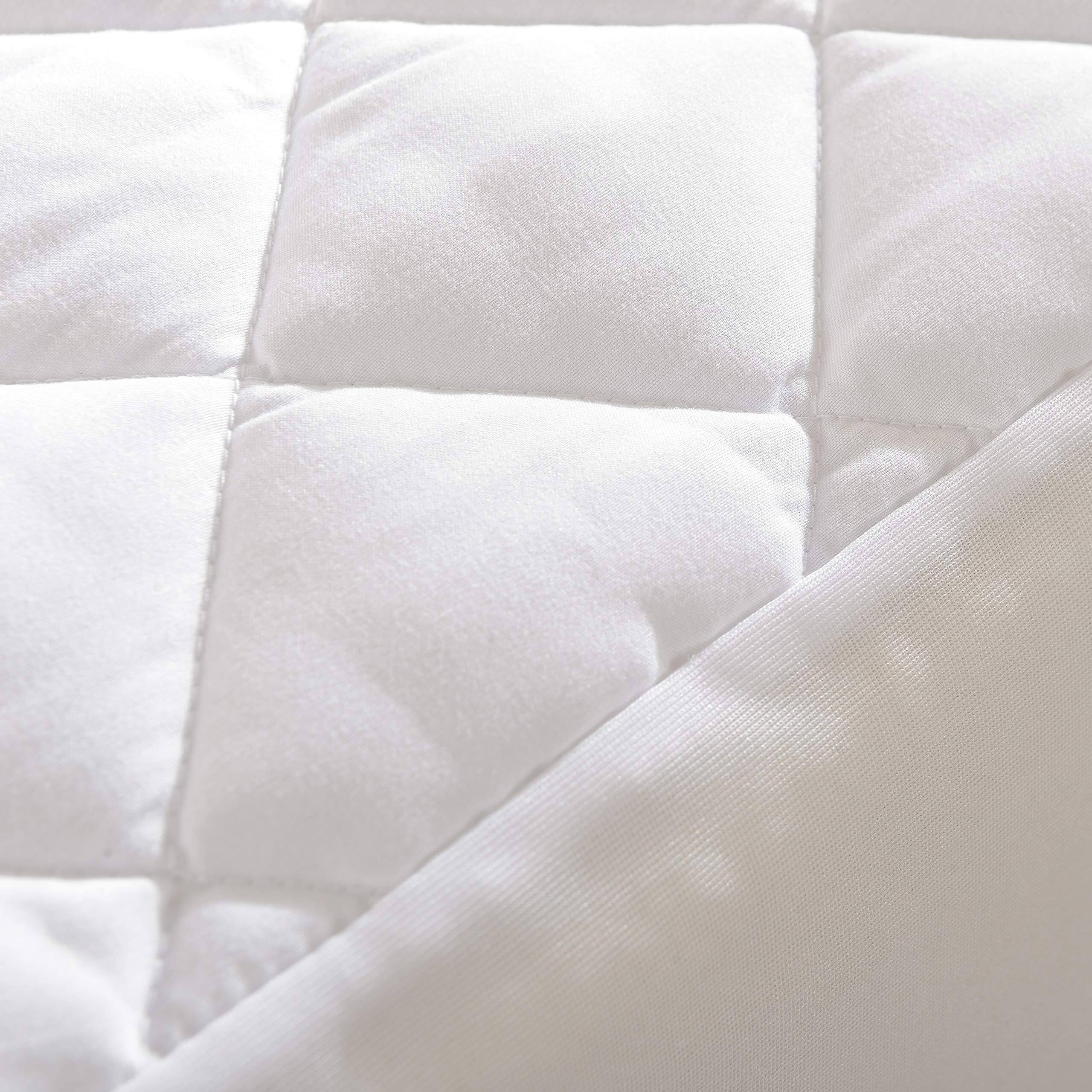 Alt View 4. Cheer Collection - Quilted Mattress Pad with Deep Pockets - Premium, Comfortable Cover & Topper, King Size - White.