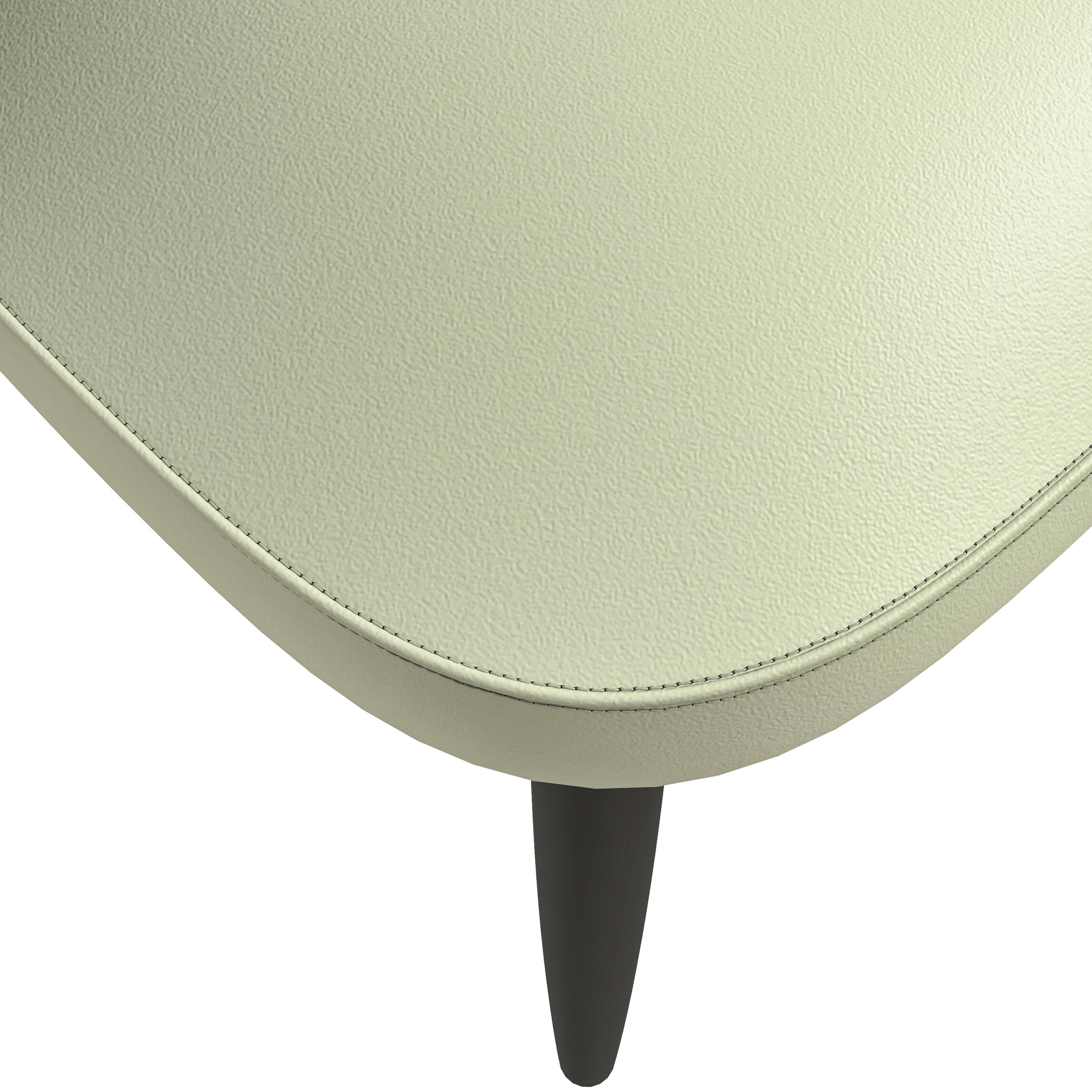Alt View 3. LeisureMod - Paradiso Modern Upholstered Dining Chair - Fabric or Faux Leather Accent Kitchen Chair - Green/Light Grey.