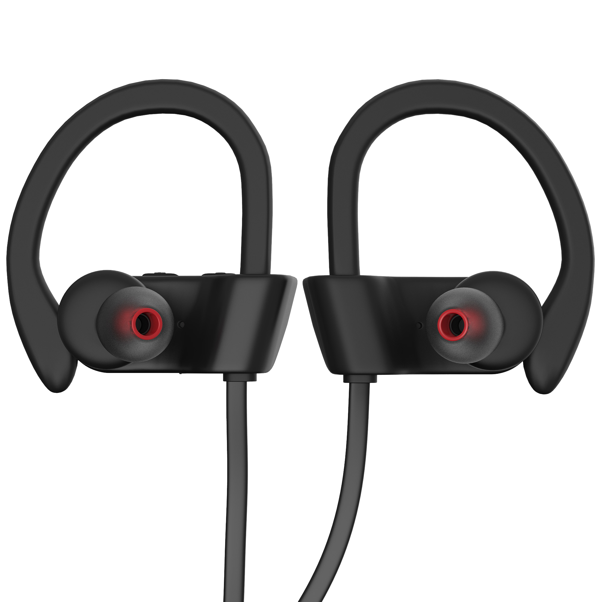 Angle. TREBLAB - XR500 Bluetooth Running Headphones, IPX7 Waterproof, Noise Cancelling, Secure-Fit, Wireless Sport Earbuds with Mic - Black.