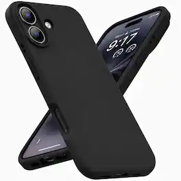 Entronix - iPhone 16 Plus Case - Soft-Touch Liquid Silicone Protection - Black