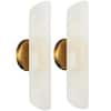 Front. MOOSE - Modern Brass 2-Light Cylinder Sconce Lighting Set of 2 - Gold.