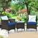 Alt View 3. Costway - Outdoor 3 PCS Rattan Wicker Furniture Sets Chairs Coffee Table Garden - Navy.