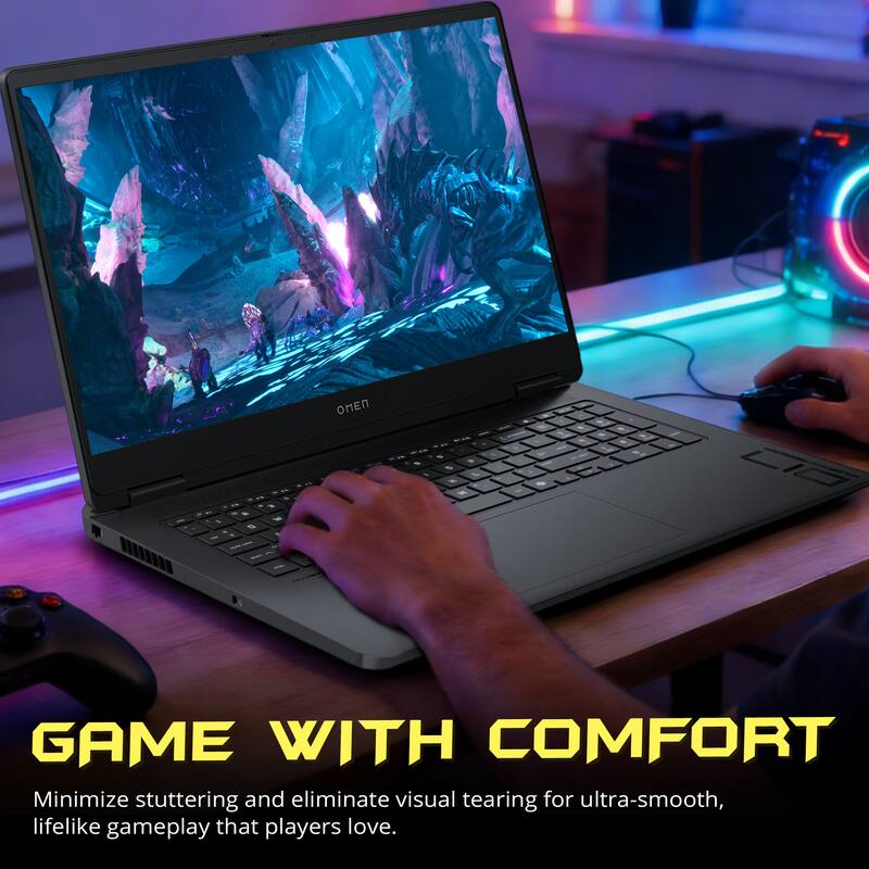 GAME WITH COMFORT  
Minimize stuttering and eliminate visual tearing for ultra-smooth, lifelike gameplay that players love.