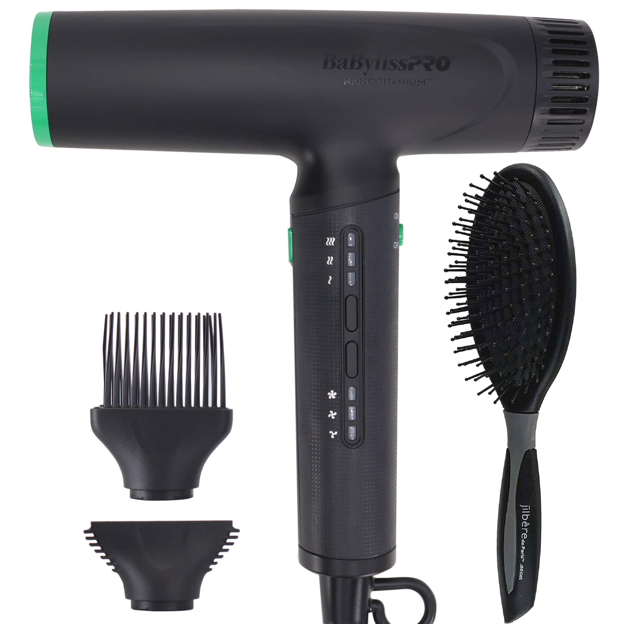 Babyliss - Pro Nano Titanium Pro Ionic Hair Dryer (Tomb45 Collection) with Brush - Black