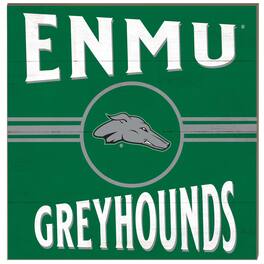 Jardine - Eastern New Mexico Greyhounds 10'' x 10'' Retro Team Sign - Green