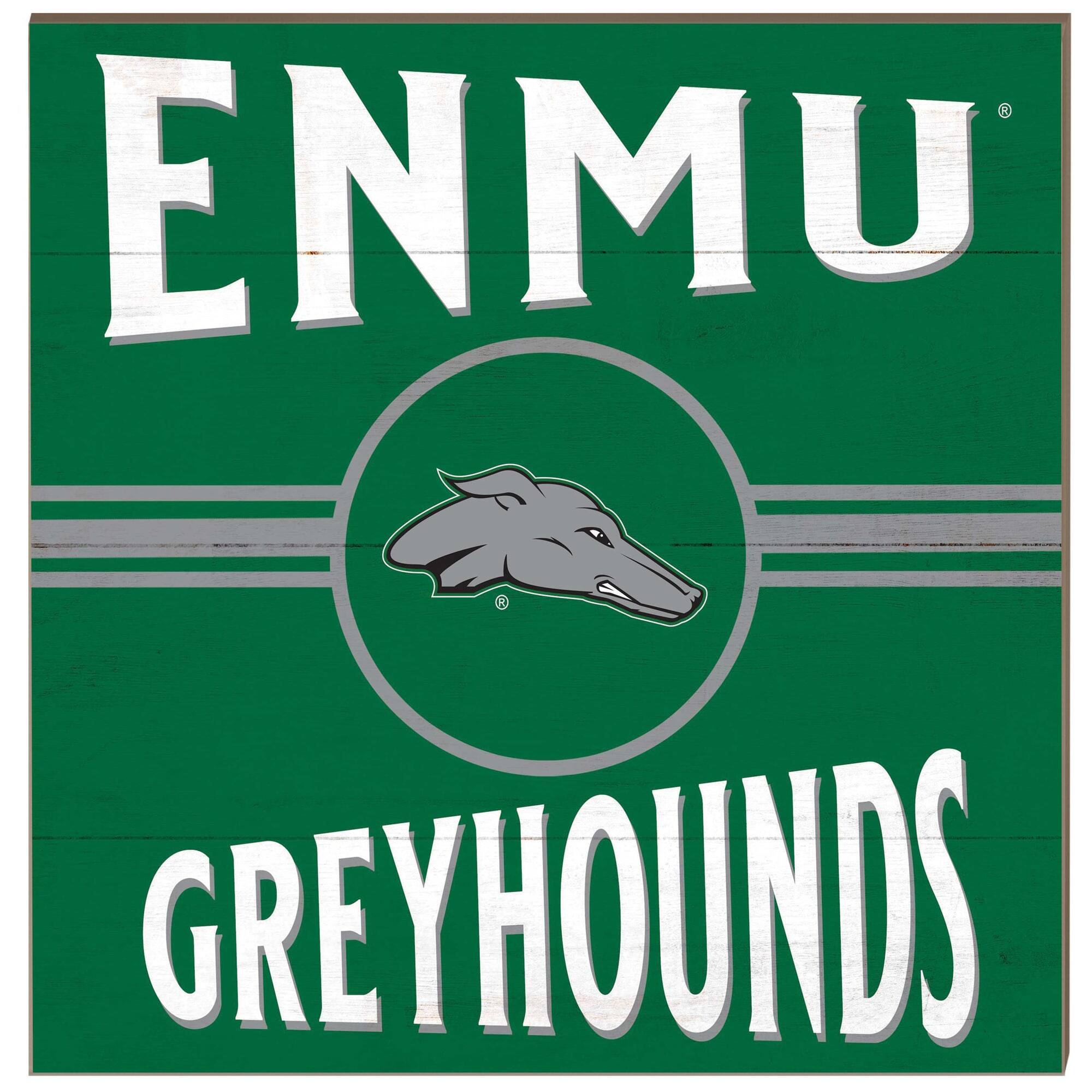 Eastern New Mexico Greyhounds 10'' x 10'' Retro Team Sign