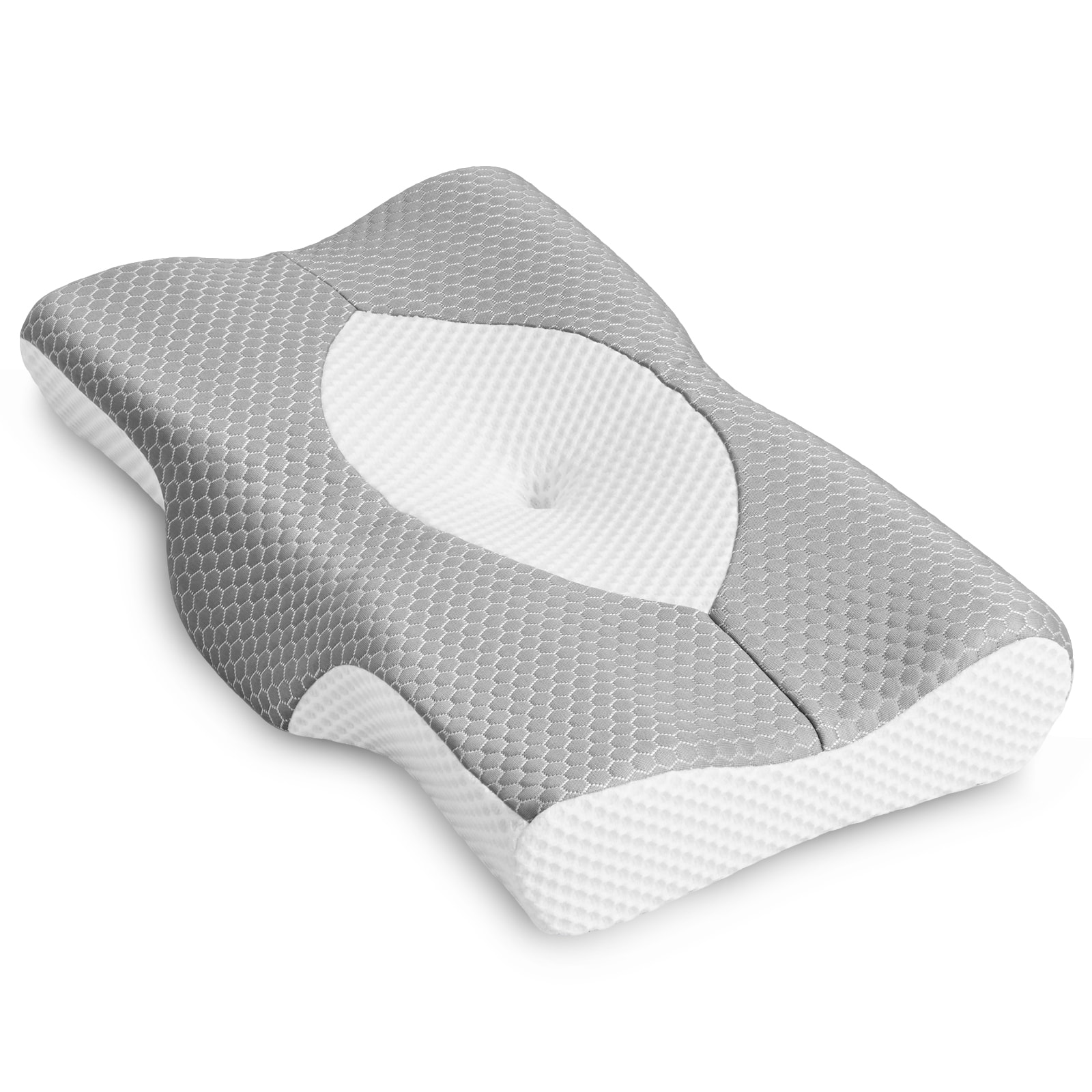 Anysun - Z5031 Cervical Neck Pillow, Cooling Ergonomic Memory Foam Pillows - White