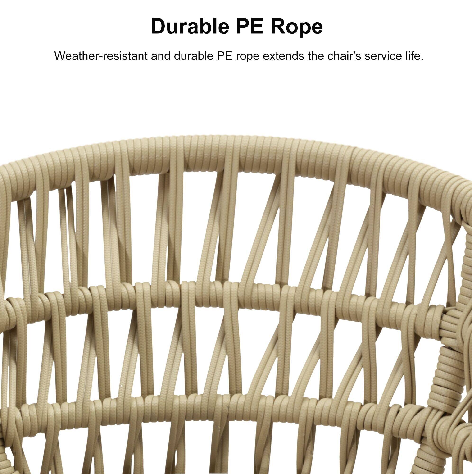 Durable PE Rope

Weather-resistant and durable PE rope extends the chair's service life.