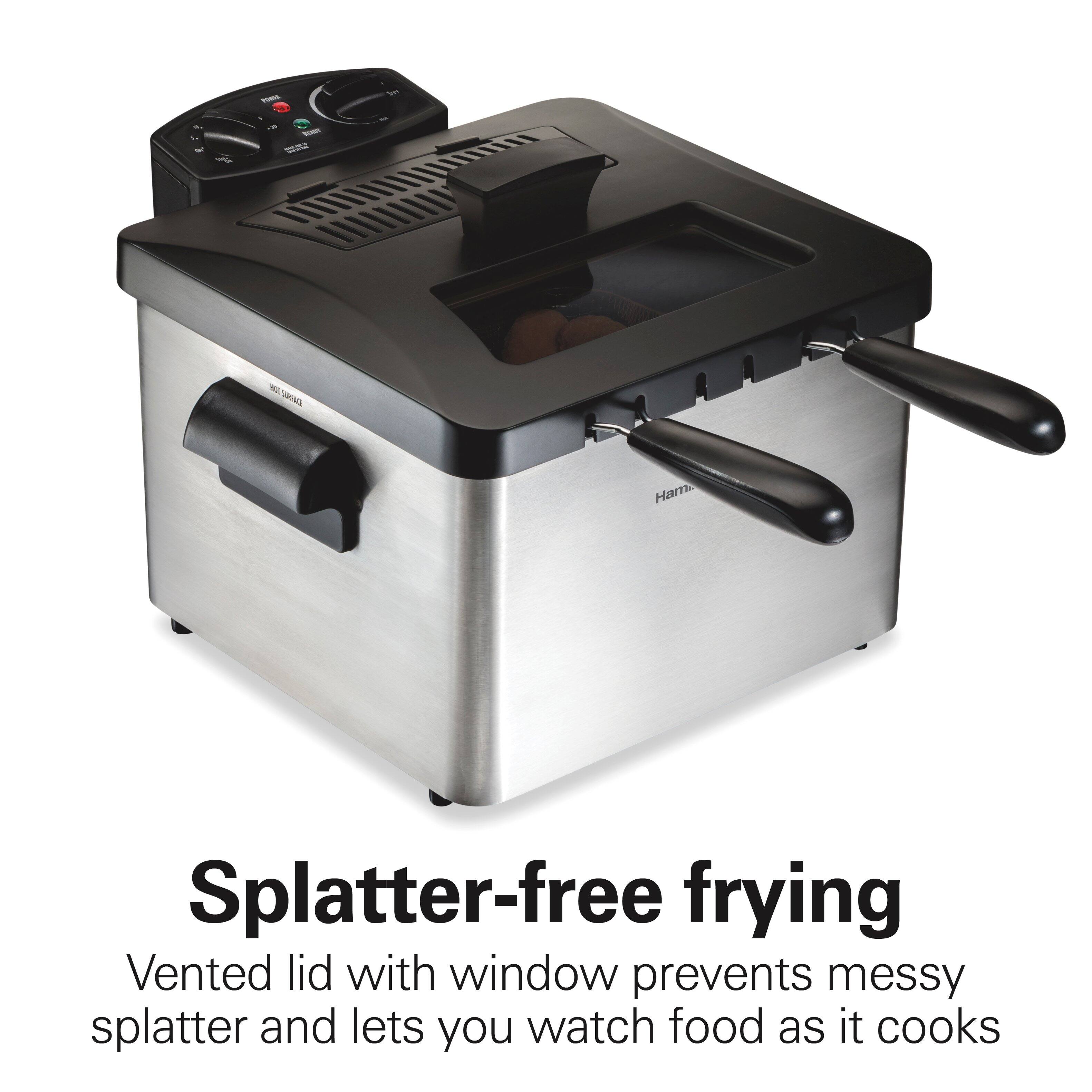 - - 3 - -. - - - - a Ham Splatter-free frying Vented lid with window prevents messy splatter and lets you watch food as it cooks

---

Splatter-free frying

Vented lid with window prevents messy splatter and lets you watch food as it cooks
