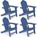 Front. Costway - 4 PCS Patio Adirondack Chair Weather Resistant Garden Deck with Cup Holder - Navy.