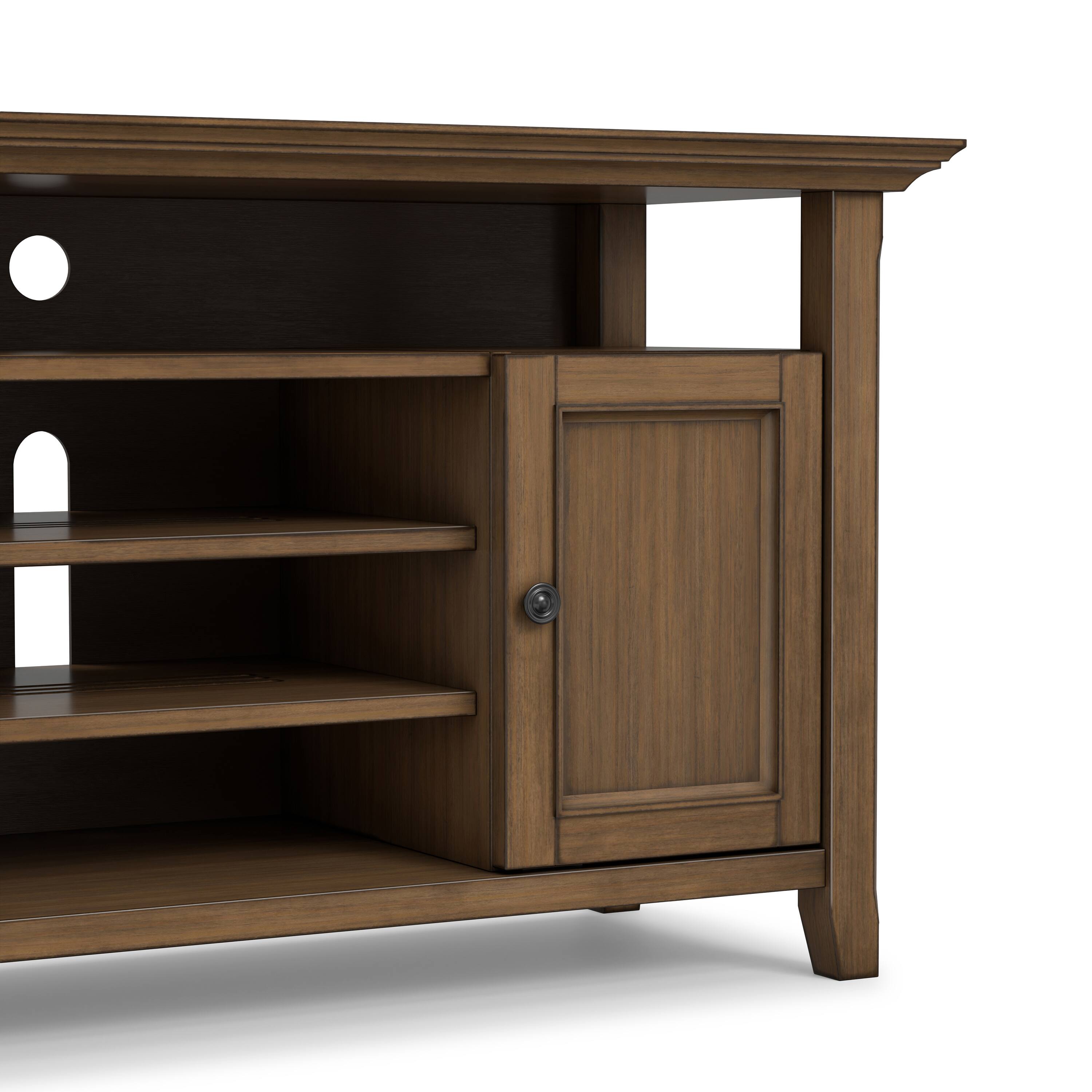 Alt View 6. Simpli Home - Amherst Wide Transitional TV Media Stand for Most TVs up to 60" - Rustic Natural Aged Brown.