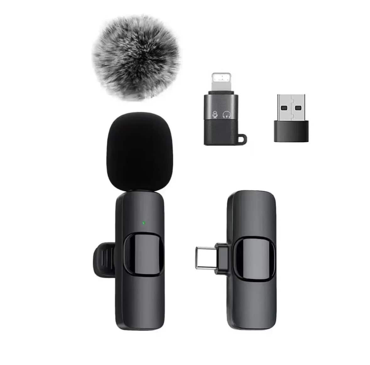 Cluzine - Wireless Lavalier Microphone, Plug & Play, Noise Reduction, Real-Time Monitoring for iPhone