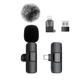 Cluzine - Wireless Lavalier Microphone, Plug & Play, Noise Reduction, Real-Time Monitoring for iPhone