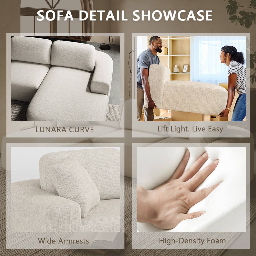 SOFA DETAIL SHOWCASE

LUNARA CURVE

Lift Light. Live Easy.

Wide Armrests

High-Density Foam