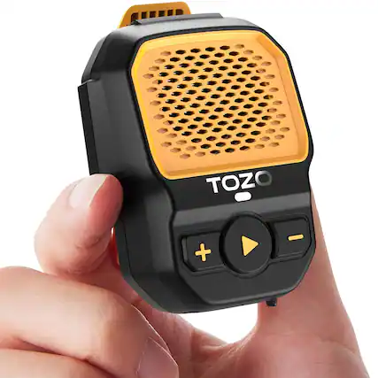 Front. TOZO - TOZO PM1 Wearable AI Bluetooth Speaker – Clip-On Design, 20-Hour Battery, IPX67 Waterproof, Built-In Mic - Yellow.