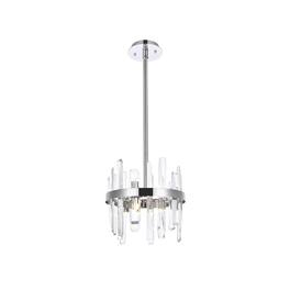 Elegant Lighting - Serena 12 inch crystal round pendant in - Chrome