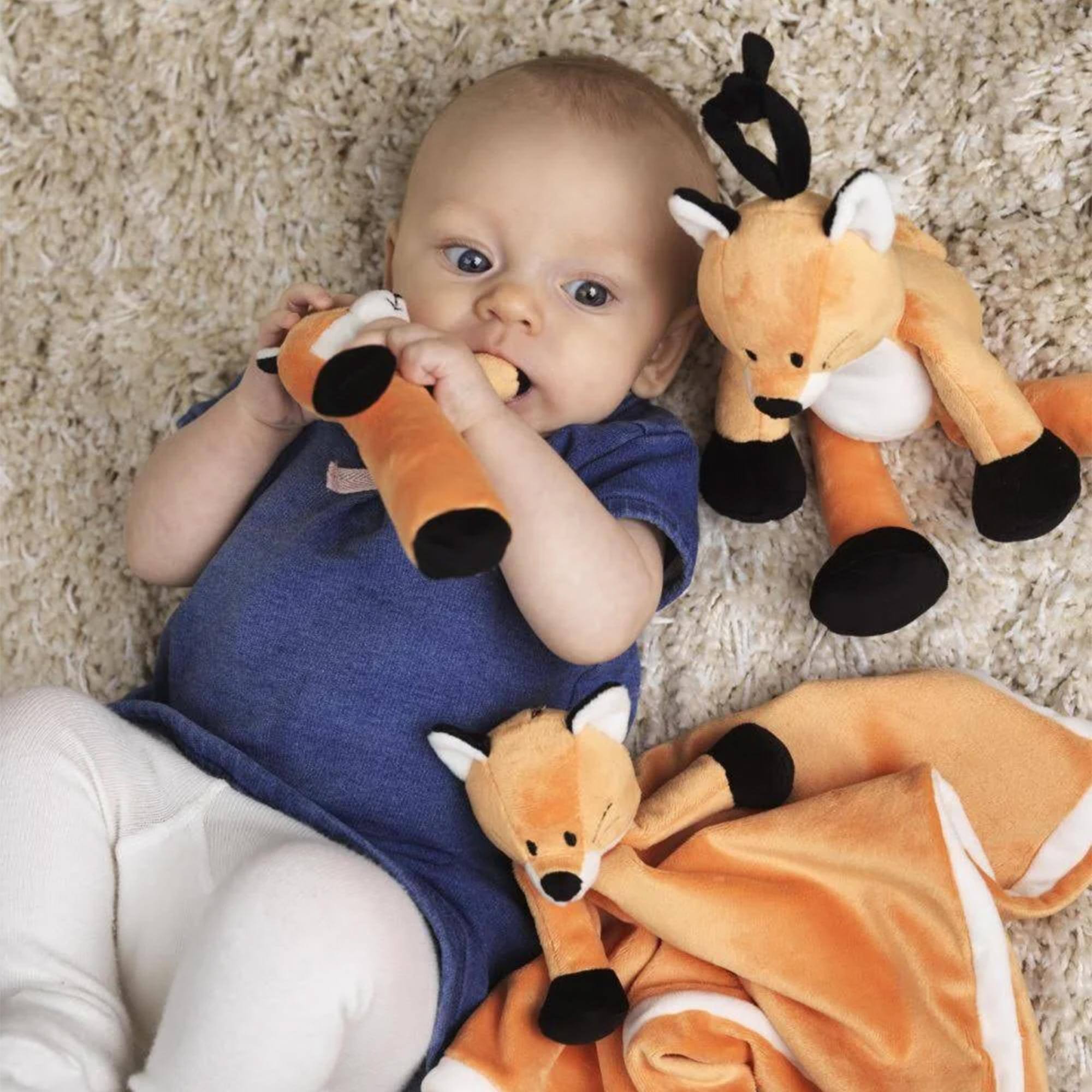 Alt View 1. TriAction Toys - Teddykompaniet Diinglisar Collection 10 Inch Musical Plush Animal | Fox - Brown.