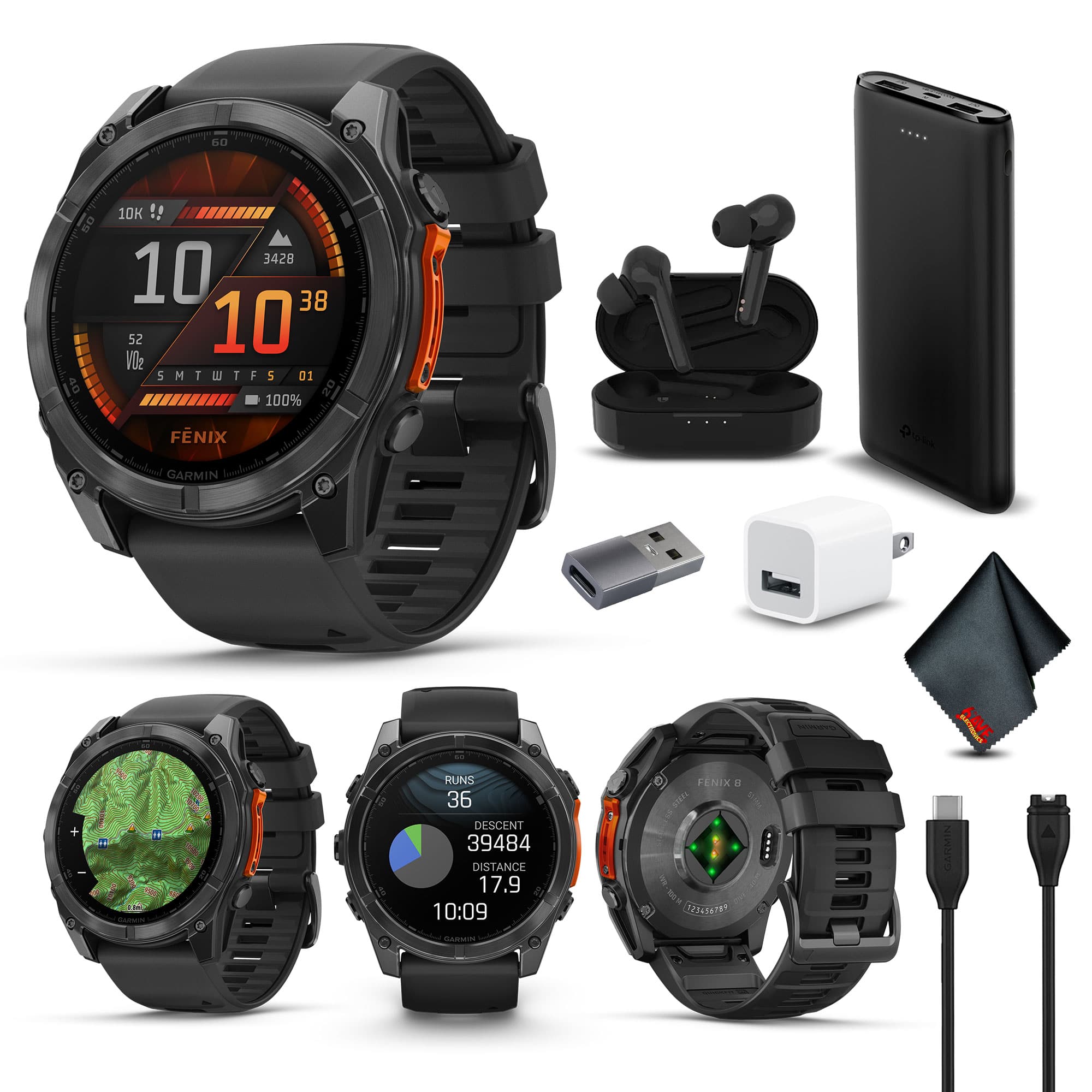 Garmin - fenix 8 – 51 mm, AMOLED, Slate Gray with Black Silicone Band - Black - (2024)