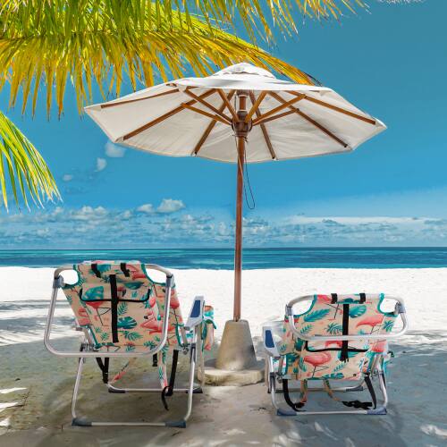 Alt View 8. Winado - Folding Beach Camping Chair with 5-Position, Cooler Bag, Cup Holders, Towel Bar, Lightweight for Outdoor Beach Camping - Flamingo.