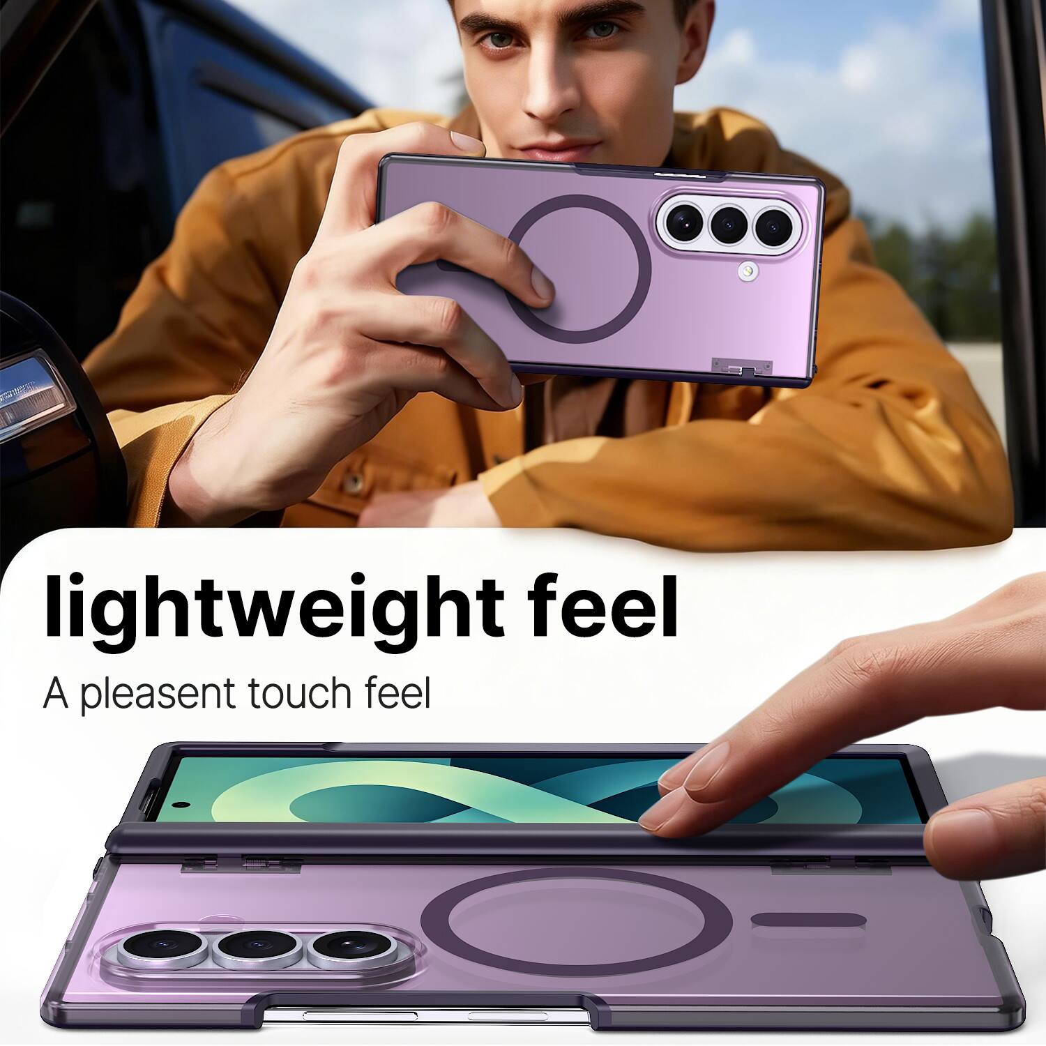 lightweight feel  
A pleasant touch feel