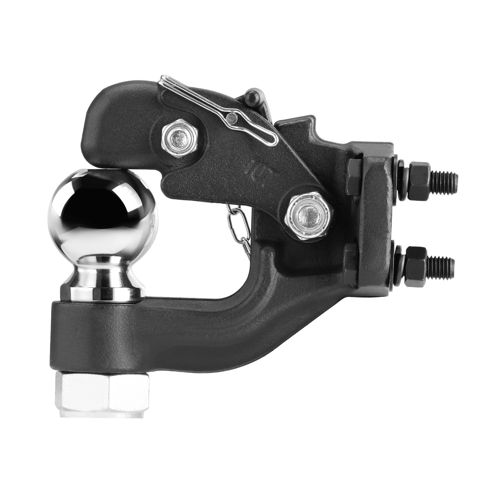 Alt View 5. VEVOR - Pintle Hook, 20000 lbs Towing Capacity, Trailer Hitches Receiver Hook Combination 2-5/16-inch Hitch Ball - Black.
